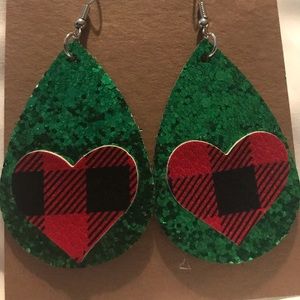 Leather Tear Drop Earrings